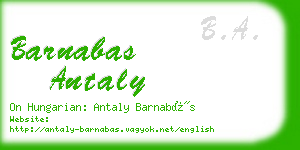 barnabas antaly business card